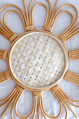 Bong Sunburst Natural Rattan Mirror