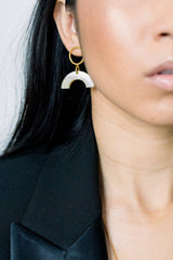 Hanh Tinh Geo Icon Buffalo Horn Post Earrings - Handcrafted & Unique Buffalo Horn Jewelry