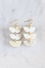 Hanoi Triple Crescent Buffalo Horn Earrings - Handcrafted & Unique Buffalo Horn Jewelry