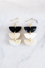 Hanoi Triple Crescent Buffalo Horn Earrings - Handcrafted & Unique Buffalo Horn Jewelry