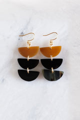 Hanoi Triple Crescent Buffalo Horn Earrings - Handcrafted & Unique Buffalo Horn Jewelry
