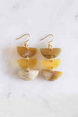 Hanoi Triple Crescent Buffalo Horn Earrings - Handcrafted & Unique Buffalo Horn Jewelry