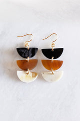 Hanoi Triple Crescent Buffalo Horn Earrings - Handcrafted & Unique Buffalo Horn Jewelry