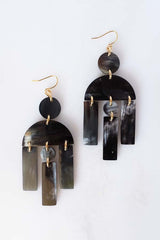 Hoang Hau Buffalo Horn Chandelier Statement Earrings - Handcrafted & Unique Buffalo Horn Jewelry