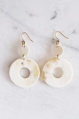 Hoan Toan 16K Gold-Plated Brass Buffalo Horn Donut Dangle Earrings - Handcrafted & Unique Buffalo Horn Jewelry