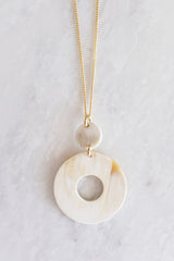 Hoan Toan Donut Buffalo Horn Pendant Necklace - Handcrafted & Unique Buffalo Horn Jewelry