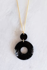 Hoan Toan Donut Buffalo Horn Pendant Necklace - Handcrafted & Unique Buffalo Horn Jewelry