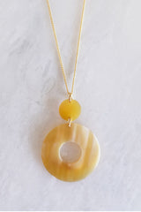 Hoan Toan Donut Buffalo Horn Pendant Necklace - Handcrafted & Unique Buffalo Horn Jewelry