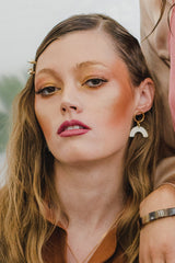 Hanh Tinh Geo Icon Buffalo Horn Post Earrings - Handcrafted & Unique Buffalo Horn Jewelry