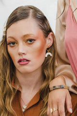 Hanh Tinh Geo Icon Buffalo Horn Post Earrings - Handcrafted & Unique Buffalo Horn Jewelry