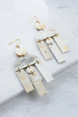 Hoang Hau Buffalo Horn Chandelier Statement Earrings - Handcrafted & Unique Buffalo Horn Jewelry