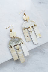 Hoang Hau Buffalo Horn Chandelier Statement Earrings - Handcrafted & Unique Buffalo Horn Jewelry