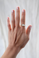 Mat Trang 16K Gold-Plated Brass Buffalo Horn Crescent Ring - Handcrafted & Unique Buffalo Horn Jewelry