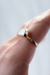 Mat Trang 16K Gold-Plated Brass Buffalo Horn Crescent Ring - Handcrafted & Unique Buffalo Horn Jewelry