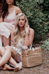 Phu Quoc Buffalo Horn Handle Water Hyacinth Tote Bag - Handcrafted & Unique Buffalo Horn Jewelry