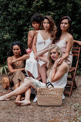 Phu Quoc Buffalo Horn Handle Water Hyacinth Tote Bag - Handcrafted & Unique Buffalo Horn Jewelry