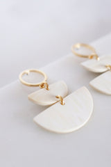 Saigon II Geo Buffalo Horn Post Dangle Earrings - Handcrafted & Unique Buffalo Horn Jewelry