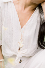 Saigon II Geo Buffalo Horn Long Pendant Necklace - Handcrafted & Unique Buffalo Horn Jewelry