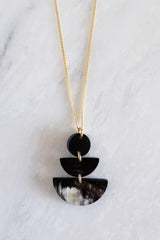 Saigon Geometric Buffalo Horn Pendant Necklace - Handcrafted & Unique Buffalo Horn Jewelry