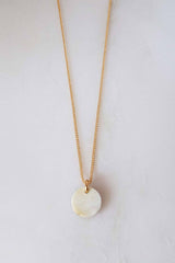 Thanh Hoa 16K Gold-Plated Brass Buffalo Horn Minimalist Circle Necklace - Handcrafted & Unique Buffalo Horn Jewelry