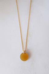 Thanh Hoa 16K Gold-Plated Brass Buffalo Horn Minimalist Circle Necklace - Handcrafted & Unique Buffalo Horn Jewelry