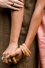 Thien Natural Handwoven Rattan Bangle Bracelet (3pcs) - Handcrafted & Unique Buffalo Horn Jewelry