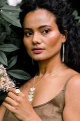 Tinh 16K Gold-Plated Brass Buffalo Horn Minimalist Bar Earrings - Handcrafted & Unique Buffalo Horn Jewelry