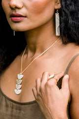 Tinh 16K Gold-Plated Brass Buffalo Horn Minimalist Bar Earrings - Handcrafted & Unique Buffalo Horn Jewelry