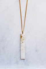 Tinh 16K Gold-Plated Brass Buffalo Horn Minimalist Bar Pendant Necklace - Handcrafted & Unique Buffalo Horn Jewelry
