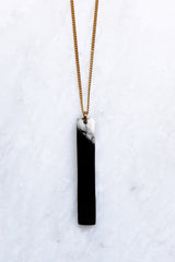Tinh 16K Gold-Plated Brass Buffalo Horn Minimalist Bar Pendant Necklace - Handcrafted & Unique Buffalo Horn Jewelry