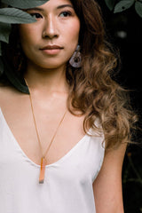 Tinh 16K Gold-Plated Brass Buffalo Horn Minimalist Bar Pendant Necklace - Handcrafted & Unique Buffalo Horn Jewelry