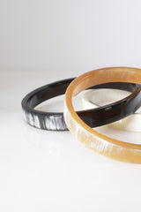 Tron Buffalo Horn Minimalist Bangle Bracelet (1pc) - Handcrafted & Unique Buffalo Horn Jewelry