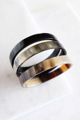 Tron Buffalo Horn Minimalist Bangle Bracelet (3pcs) - Handcrafted & Unique Buffalo Horn Jewelry