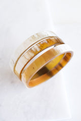 Tron Buffalo Horn Minimalist Bangle Bracelet (3pcs) - Handcrafted & Unique Buffalo Horn Jewelry
