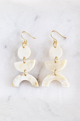 Vui Mung Geometric Buffalo Horn Statement Earrings - Handcrafted & Unique Buffalo Horn Jewelry