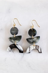 Vui Mung Geometric Buffalo Horn Statement Earrings - Handcrafted & Unique Buffalo Horn Jewelry