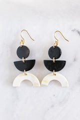 Vui Mung Geometric Buffalo Horn Statement Earrings - Handcrafted & Unique Buffalo Horn Jewelry