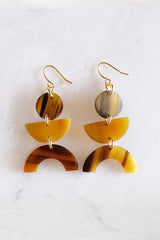 Vui Mung Geometric Buffalo Horn Statement Earrings - Handcrafted & Unique Buffalo Horn Jewelry