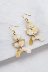 Vui Mung Geometric Buffalo Horn Statement Earrings - Handcrafted & Unique Buffalo Horn Jewelry