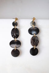 Xinh Xan Asymmetrical Geo Buffalo Horn Dangle Post Earrings - Handcrafted & Unique Buffalo Horn Jewelry
