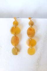 Xinh Xan Asymmetrical Geo Buffalo Horn Dangle Post Earrings - Handcrafted & Unique Buffalo Horn Jewelry