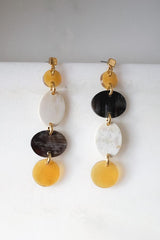 Xinh Xan Asymmetrical Geo Buffalo Horn Dangle Post Earrings - Handcrafted & Unique Buffalo Horn Jewelry