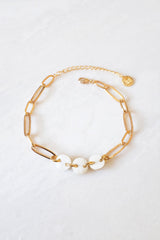 Xuan Buffalo Horn Thick Oval Link Chain Ankle Bracelet - Handcrafted & Unique Buffalo Horn Jewelry