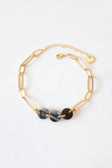 Xuan Buffalo Horn Thick Oval Link Chain Ankle Bracelet - Handcrafted & Unique Buffalo Horn Jewelry
