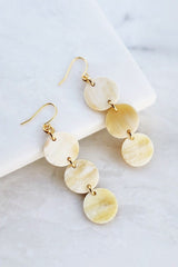 Yen Bai 16K Gold-Plated Brass Buffalo Horn Circle Drop Earrings - Handcrafted & Unique Buffalo Horn Jewelry