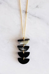 Hanoi Crescent Buffalo Horn Pendant Necklace - Handcrafted & Unique Buffalo Horn Jewelry