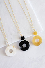 Hoan Toan Donut Buffalo Horn Pendant Necklace - Handcrafted & Unique Buffalo Horn Jewelry