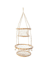 Jhuri Double Hanging Wood and Braided Jute Baskets