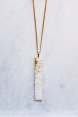Tinh 16K Gold-Plated Brass Buffalo Horn Minimalist Bar Pendant Necklace - Handcrafted & Unique Buffalo Horn Jewelry